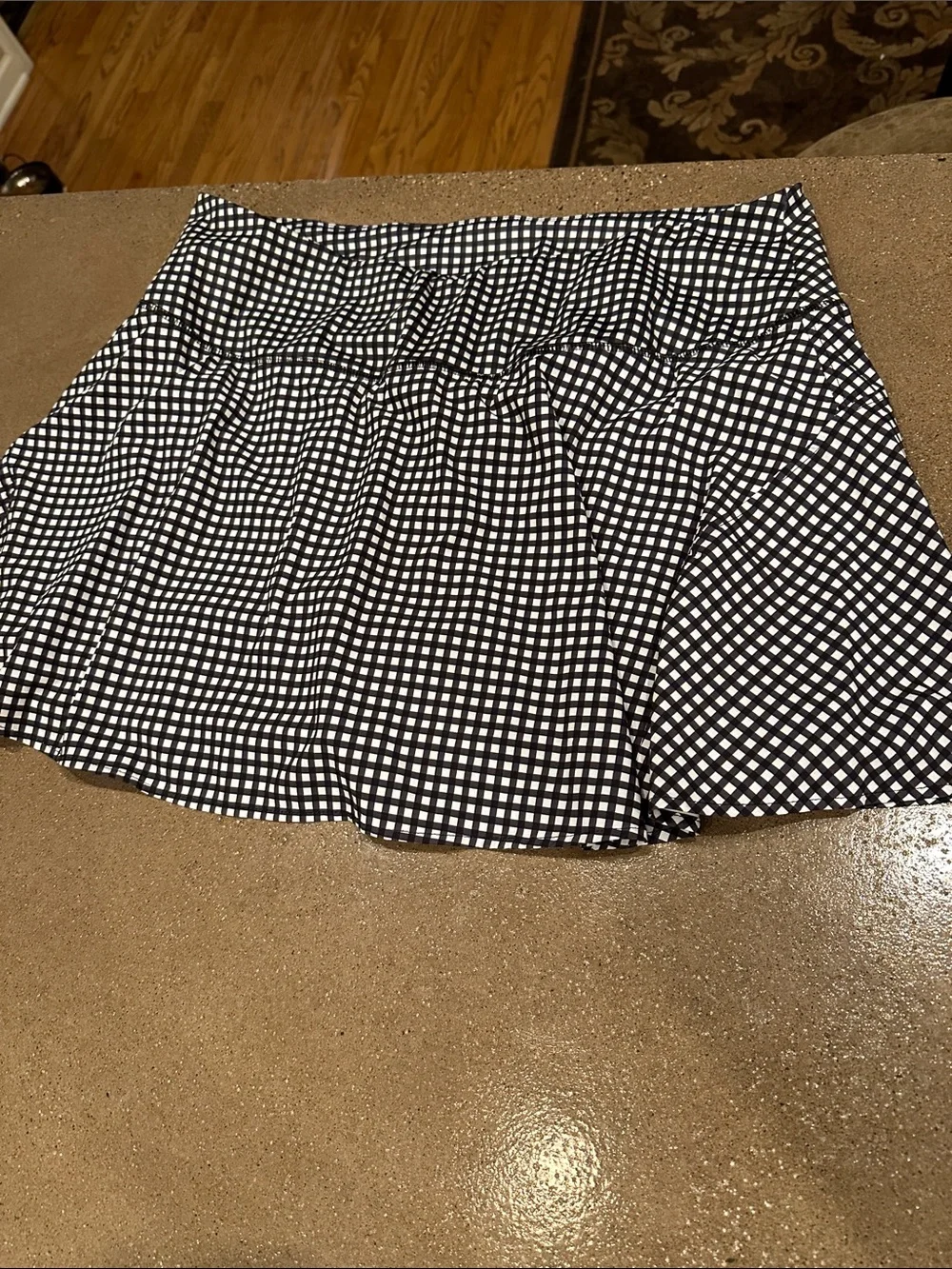 Black and White Checkered Women's golf or tennis shorts with two pockets